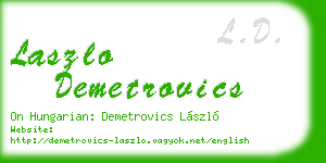laszlo demetrovics business card