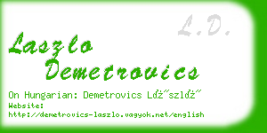 laszlo demetrovics business card